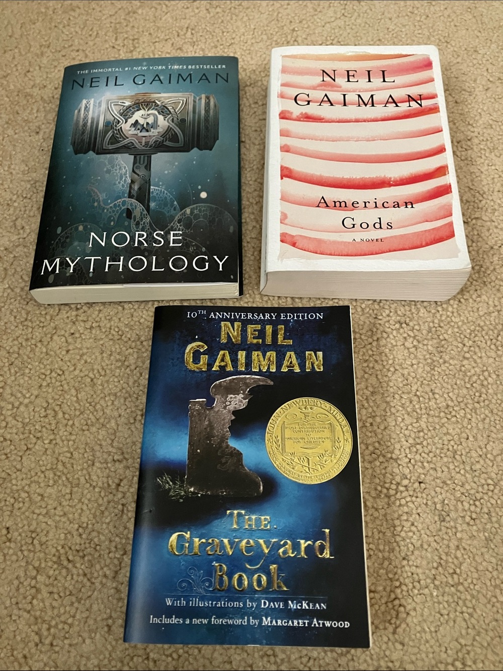 Neil Gaiman book bundle Norse mythology, American gods, graveyard book, extended